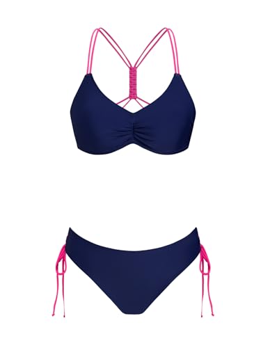 CUPSHE Conjunto de biquíni reversível Lace Up Laderal fato de banho de duas peças