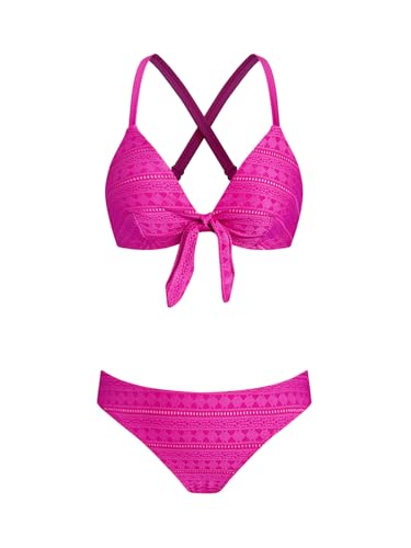 CUPSHE Biquíni ajustável com nó e estampado floral para mulher, fato de banho de duas peças
