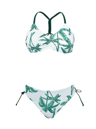 CUPSHE Conjunto de biquíni reversível Lace Up Laderal fato de banho de duas peças