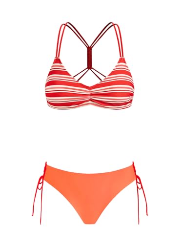 CUPSHE Conjunto de biquíni reversível Lace Up Laderal fato de banho de duas peças