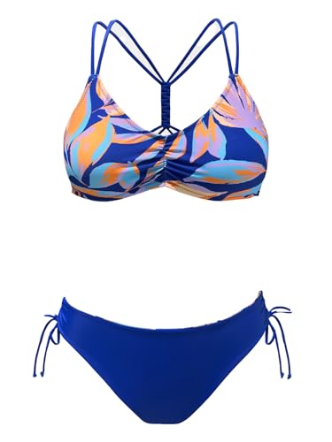 CUPSHE Conjunto de biquíni reversível Lace Up Laderal fato de banho de duas peças
