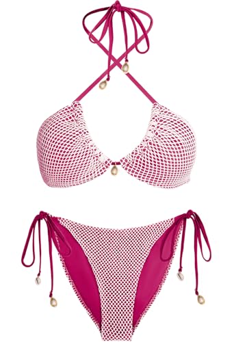 Vancavoo Biquínis mulher brasileiro sexy fato de banho de duas peças push up com triângulo para mulher ajustável Swimwear