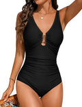 UMIPUBO Calções de banho mulher decote em V redutor barriga push up dobras barriga plana metal U - Neck sexy roupa de banho
