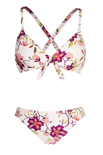 CUPSHE Biquíni ajustável com nó e estampado floral para mulher, fato de banho de duas peças