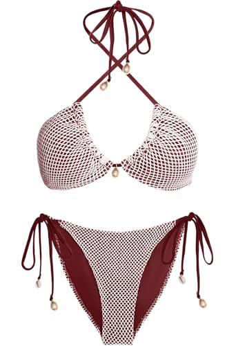 Vancavoo Biquínis mulher brasileiro sexy fato de banho de duas peças push up com triângulo para mulher ajustável Swimwear