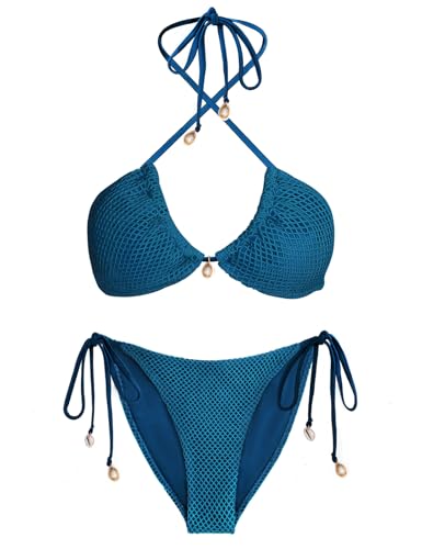 Vancavoo Biquínis mulher brasileiro sexy fato de banho de duas peças push up com triângulo para mulher ajustável Swimwear