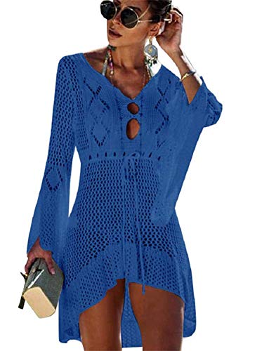 Camisolas e paredes, mulheres sexy biquíni cover up vestido de crochê praia túnica de malha vazar vestido de biquíni verão fato de banho
