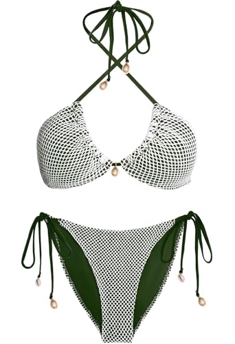 Vancavoo Biquínis mulher brasileiro sexy fato de banho de duas peças push up com triângulo para mulher ajustável Swimwear