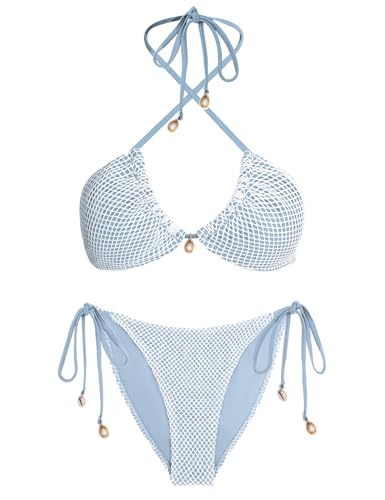 Vancavoo Biquínis mulher brasileiro sexy fato de banho de duas peças push up com triângulo para mulher ajustável Swimwear