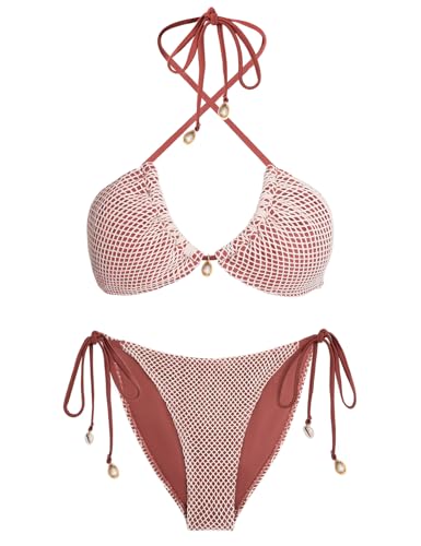 Vancavoo Biquínis mulher brasileiro sexy fato de banho de duas peças push up com triângulo para mulher ajustável Swimwear