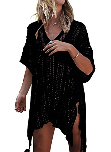 Camisolas e paredes, mulheres sexy biquíni cover up vestido de crochê praia túnica de malha vazar vestido de biquíni verão fato de banho