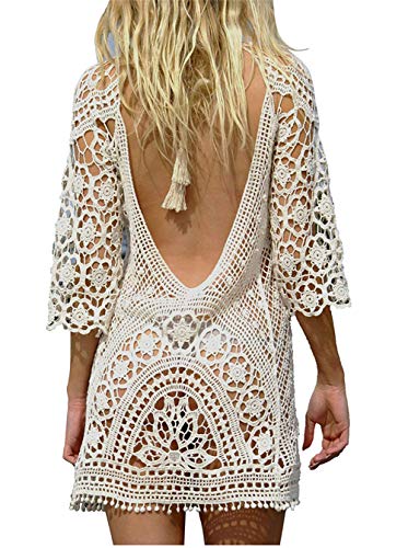 Camisolas e paredes, mulheres sexy biquíni cover up vestido de crochê praia túnica de malha vazar vestido de biquíni verão fato de banho