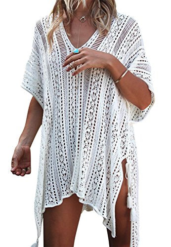 Camisolas e paredes, mulheres sexy biquíni cover up vestido de crochê praia túnica de malha vazar vestido de biquíni verão fato de banho