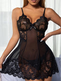 Nuisette "Passion" — Dentelle Sculptée & Jupe Volantée
