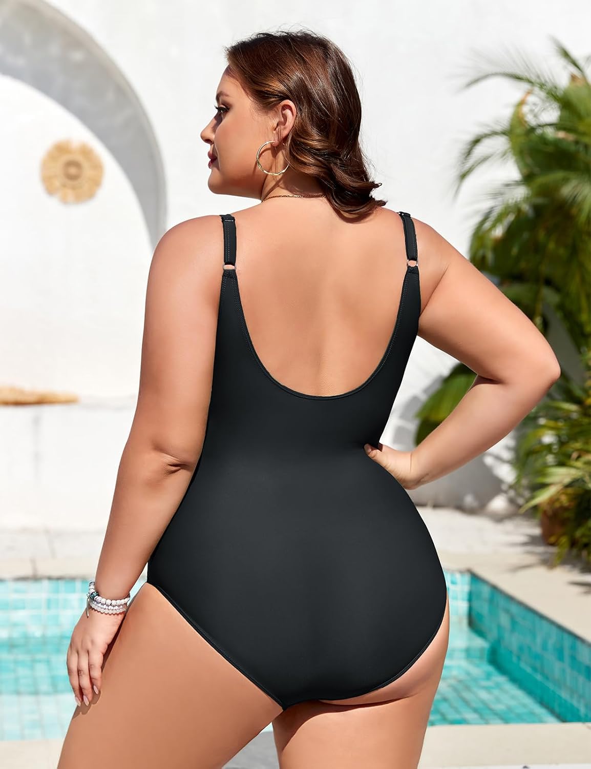Tuopuda Calções de banho para mulher, tamanhos grandes, redutor de barriga fato de banho push-up com enchimento fatos de banho uma peça mono kini fato de banho natação surf swimwear para praia e piscina L-4XL