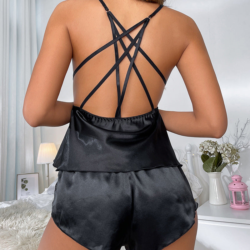 Nuisette "Nocturne" — Dentelle Cut-Out & Satin