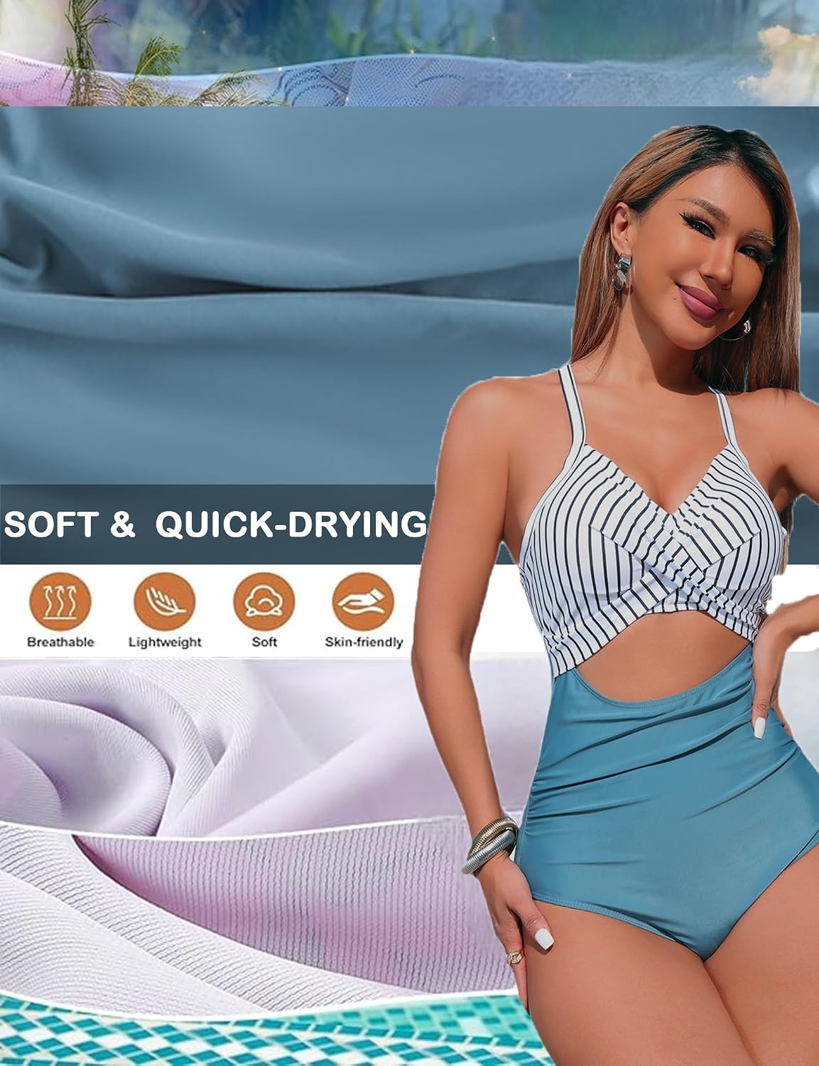 Fato de banho redutor mulher barra fatos de banho uma peça barriga lisa monokinis controlo de barriga cintura alta franzido decote em V sexy fato de banho redutor roupa de banho praia halter