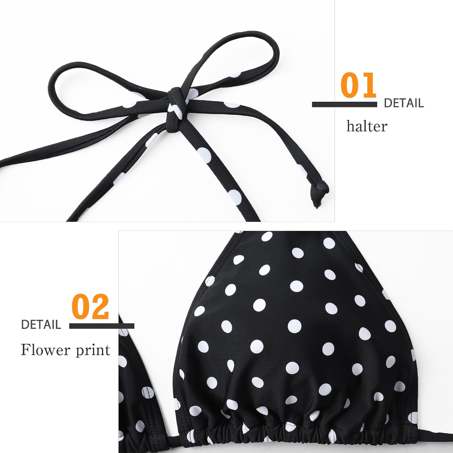 Genfien Conjunto de biquíni top triangular tanga fato de banho estampado floral decote em V duas peças