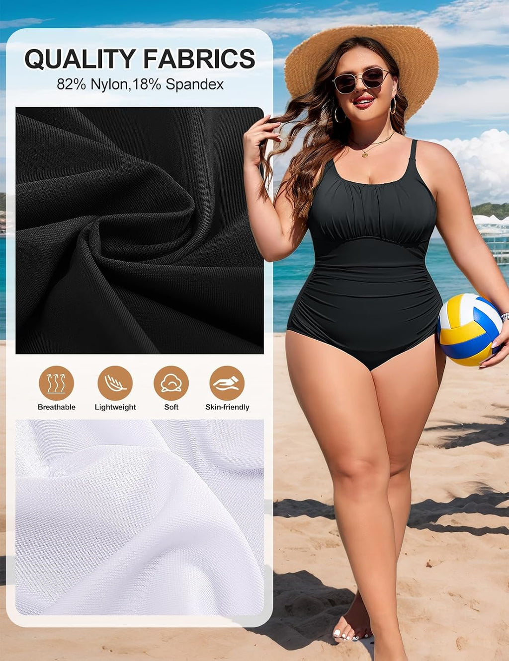 Tuopuda Calções de banho para mulher, tamanhos grandes, redutor de barriga fato de banho push-up com enchimento fatos de banho uma peça mono kini fato de banho natação surf swimwear para praia e piscina L-4XL