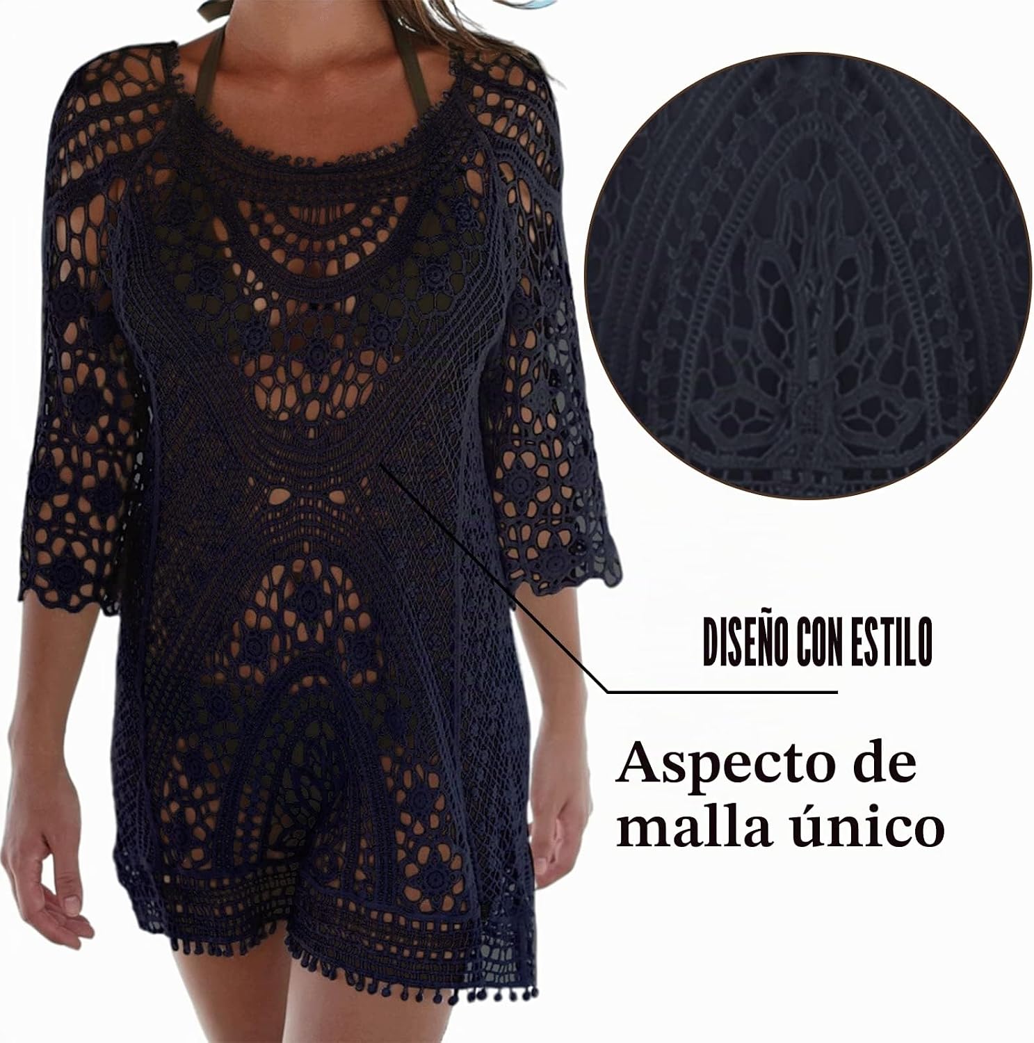 Camisolas e paredes, mulheres sexy biquíni cover up vestido de crochê praia túnica de malha vazar vestido de biquíni verão fato de banho