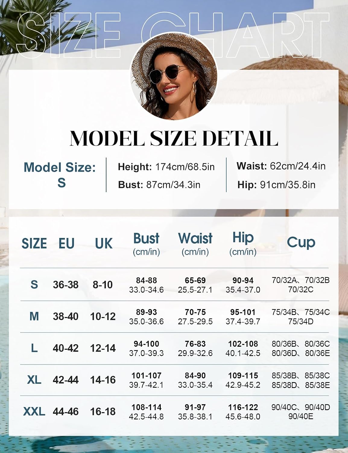 UMIPUBO Calções de banho mulher decote em V redutor barriga push up dobras barriga plana metal U - Neck sexy roupa de banho