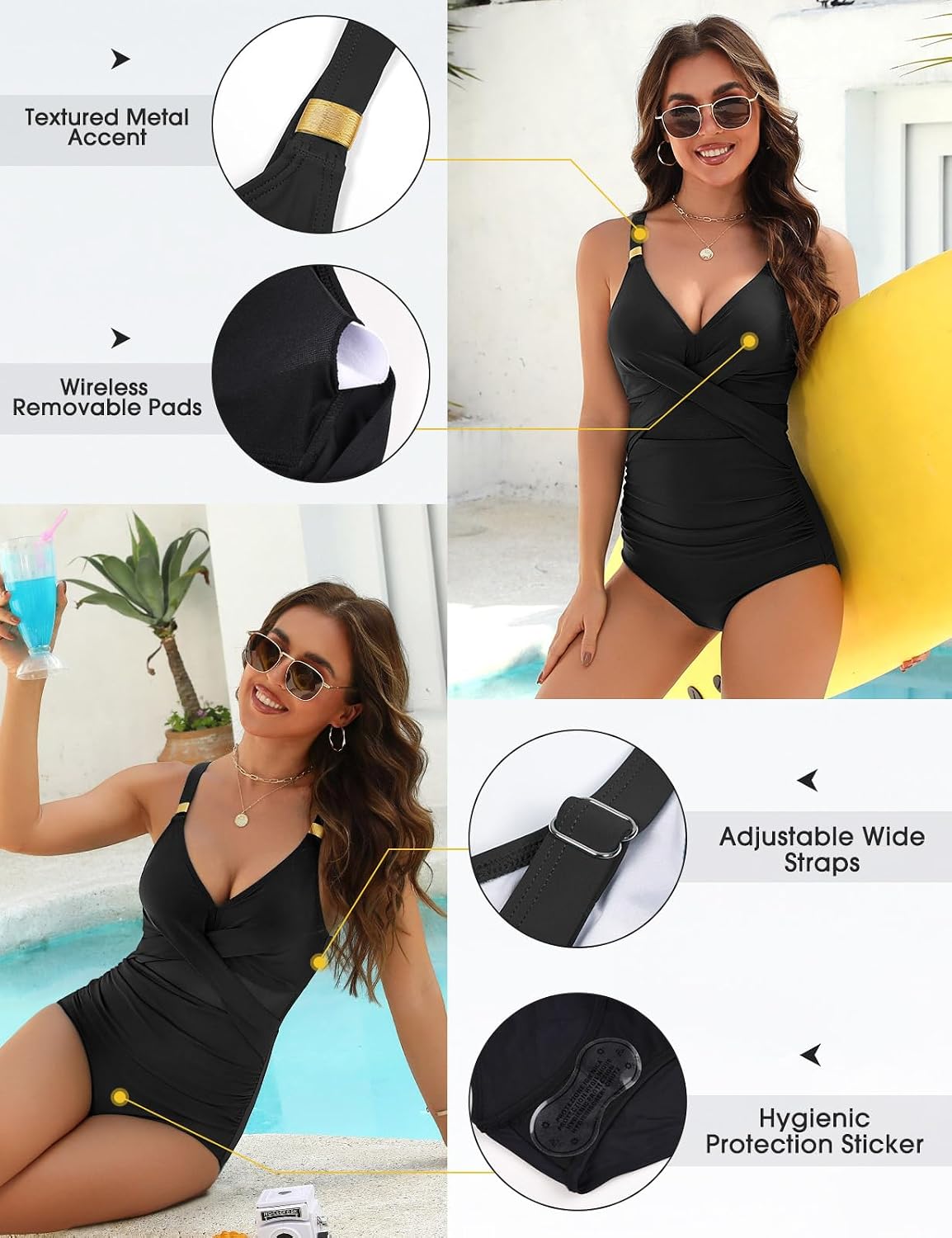 Svanco Fato de banho mulher redutor barriga fato de banho mulher uma peça barriga plana corte sexy de malha