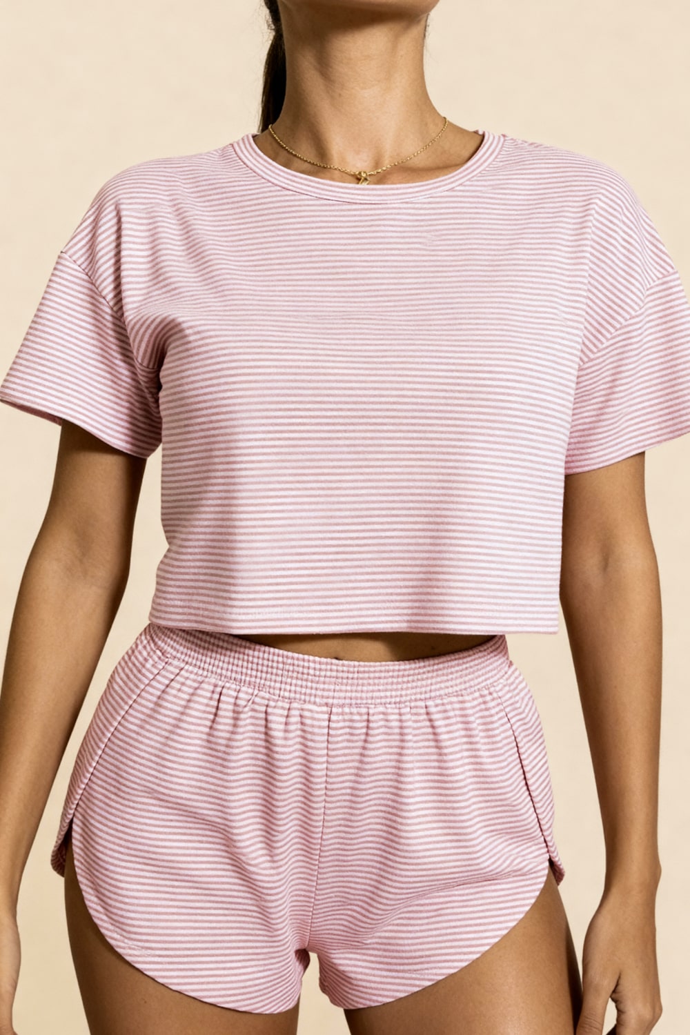 Carmen Rose slit shorts and crop top set