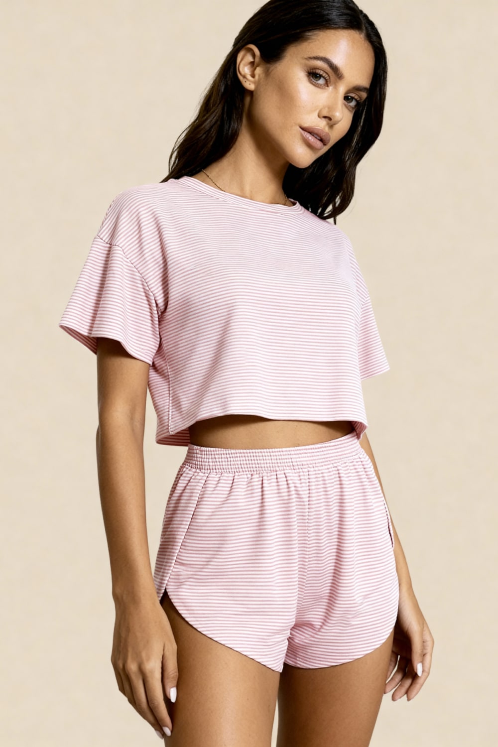 Carmen Rose slit shorts and crop top set
